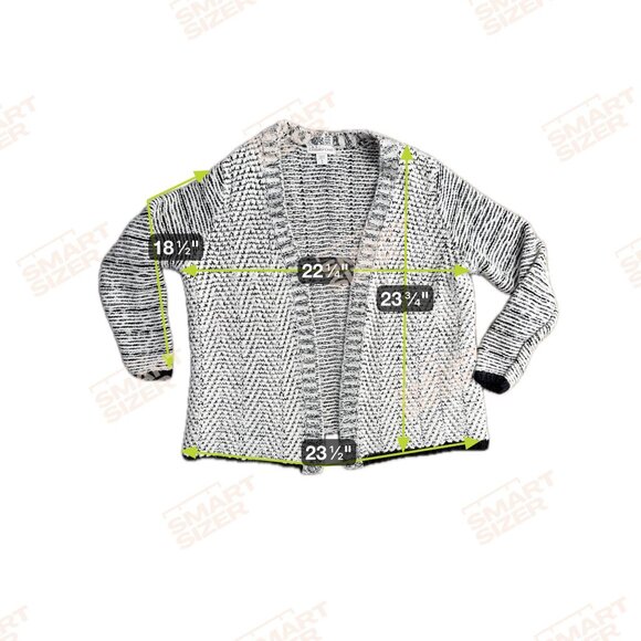 Coldwater Creek Cardigan Sweater Womens 1X‎ SOFT Open Knit Chevron Alpaca Blend - Picture 2 of 6